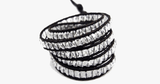 Black on Clear Crystal Wrap Bracelet - FREE SHIP DEALS