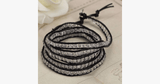 Black on Clear Crystal Wrap Bracelet - FREE SHIP DEALS