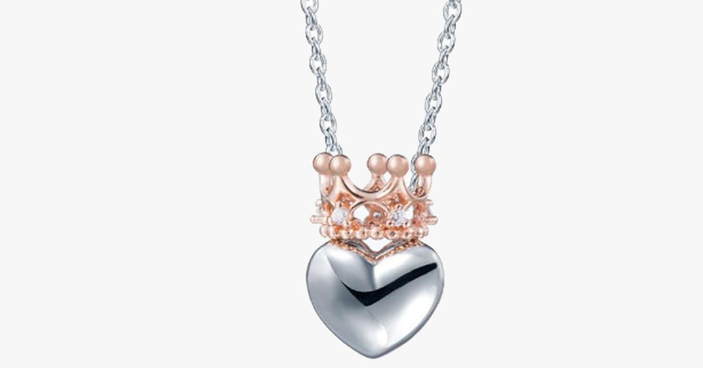 Heart Encrusted Crystal Crown Pendant - FREE SHIP DEALS