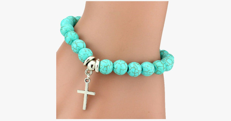Virtuous Cross Turquoise Bracelet - FREE SHIP DEALS