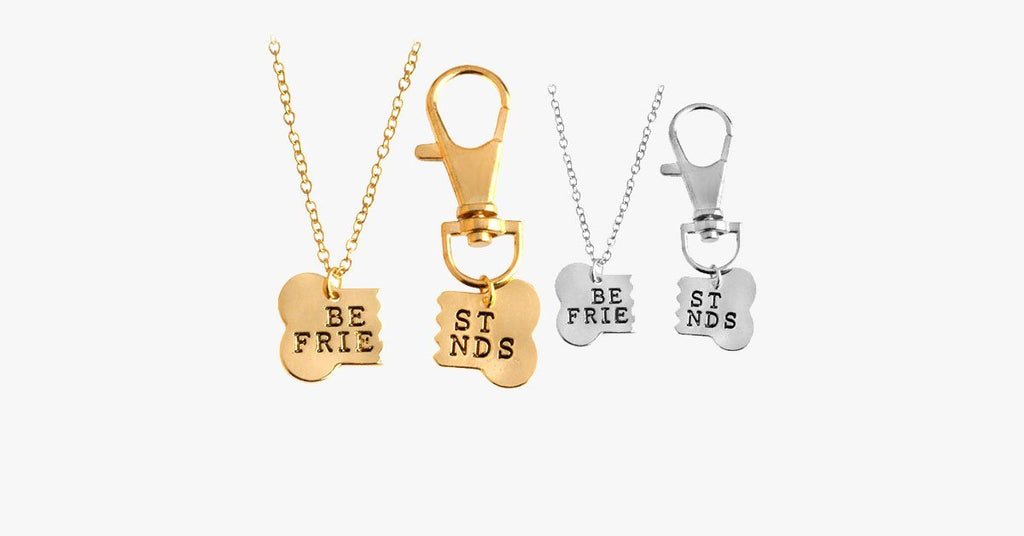 Best Friend Dog Bone Pendant Keychain Set - FREE SHIP DEALS