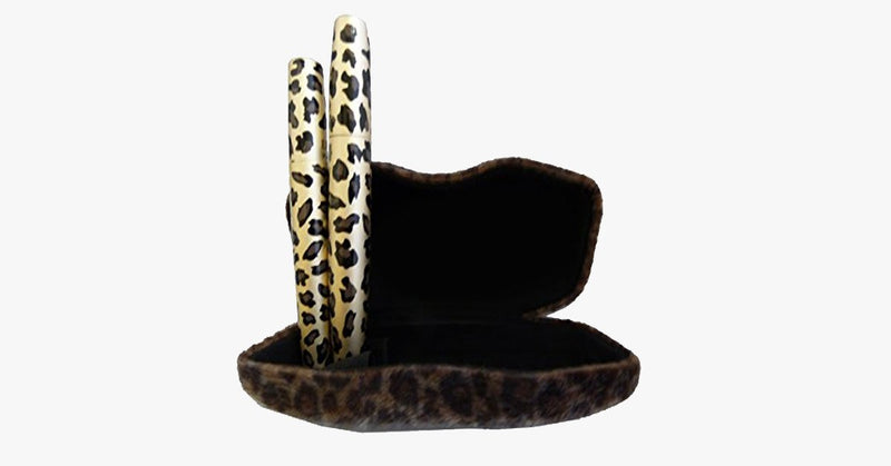 Black Mascara with Natural Fibres In Furry Leopard Display Case - FREE SHIP DEALS