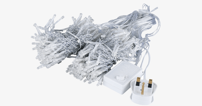 10Ft. 300-LED Warm White String Curtain Lights - FREE SHIP DEALS