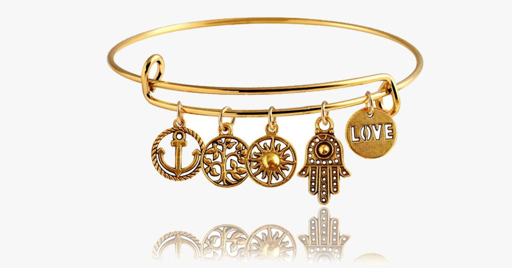 Gold Destiny Charm Bangle - FREE SHIP DEALS
