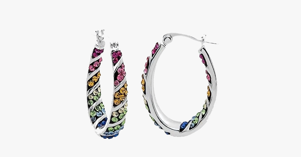 Rainbow Hoop Crystal Earrings - FREE SHIP DEALS