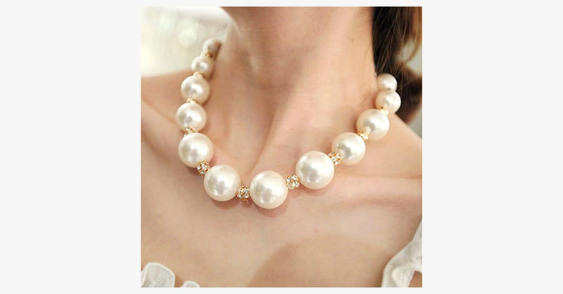 Big Pearl Statement Necklace - FREE SHIP DEALS