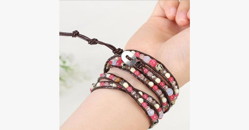 Soft Pink Natural Wrap Bracelet