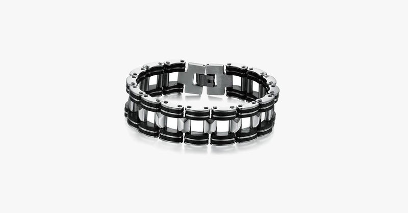 Black Strip Stainless Steel Bracelet - FREE SHIP DEALS