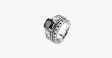 Black Agate Square Ring - FREE SHIP DEALS