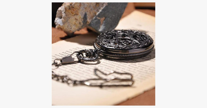 Black Cage Full Hunter Pocket Watch - FREE SHIP DEALS