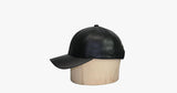 Black Leather Adjustable Baseball Cap - FREE SHIP DEALS