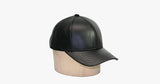 Black Leather Adjustable Baseball Cap - FREE SHIP DEALS
