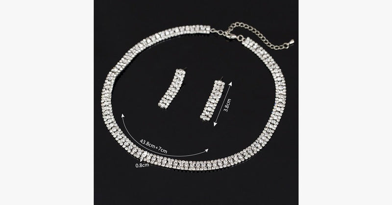 Rhinestone Crystal Necklace Set