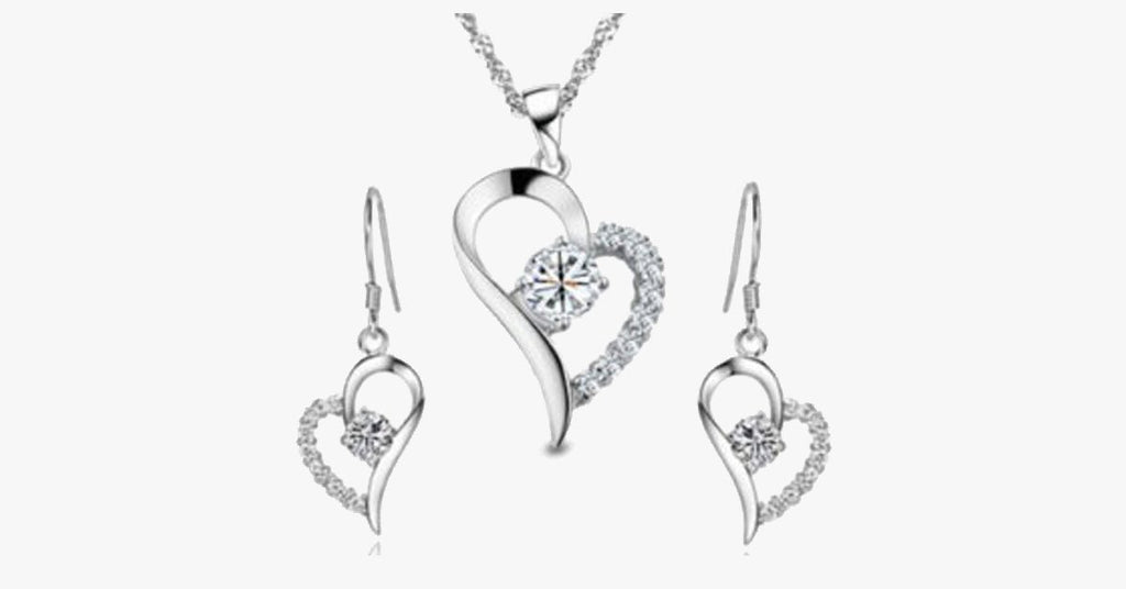 Crystal Heart Pendant Set - FREE SHIP DEALS