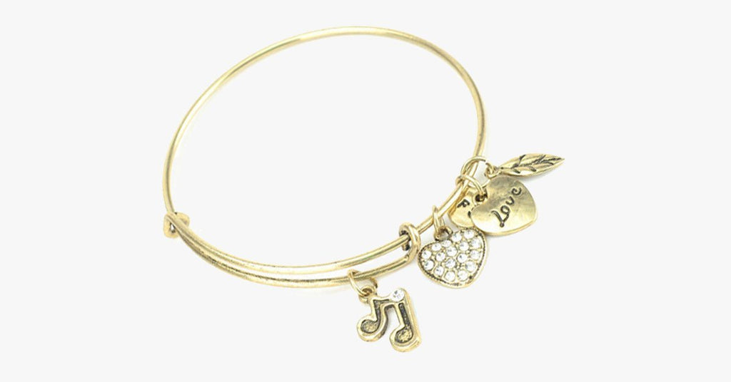 Music Note Charm Bangle - FREE SHIP DEALS