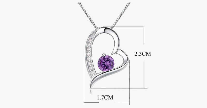 Crystal Heart Silver Pendant(Purple) - FREE SHIP DEALS
