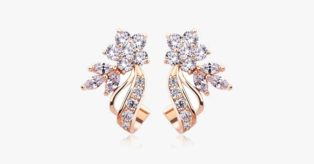 Zirconia Flower Stud Earrings - FREE SHIP DEALS