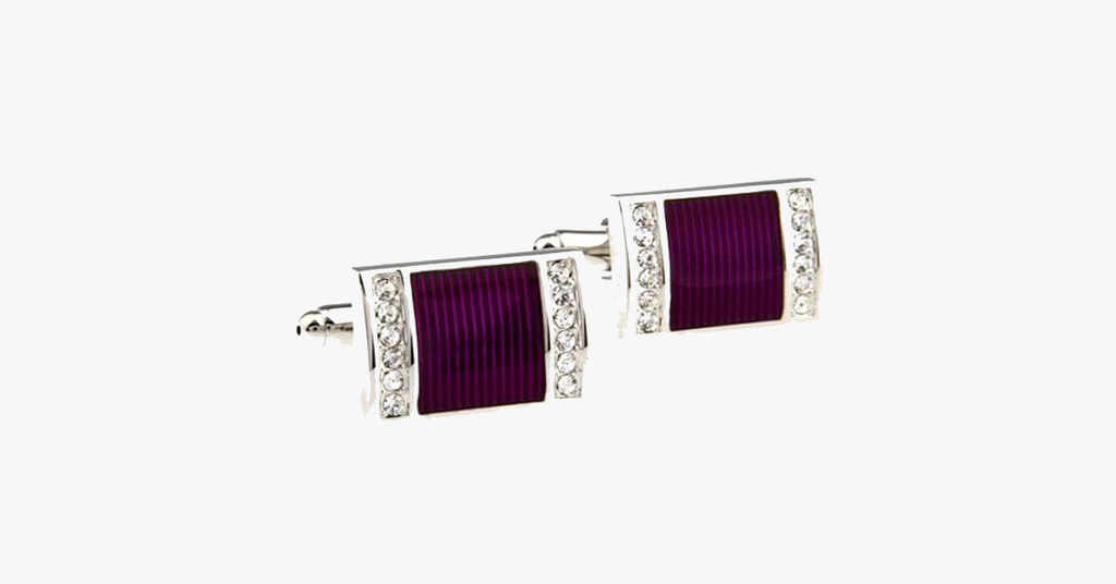 Purple Crystal Cufflink - FREE SHIP DEALS