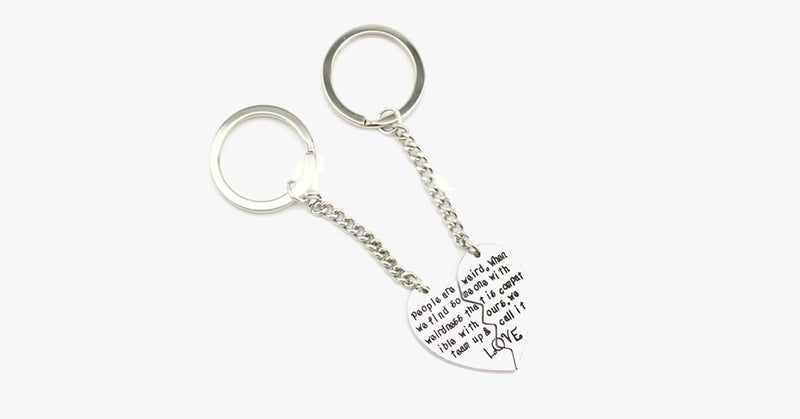Soul-Mate Silver Keychain