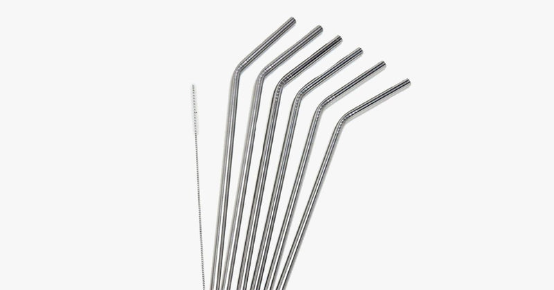 6pcs Reusable Stainless Steel Drinking Straws - FREE SHIP DEALS