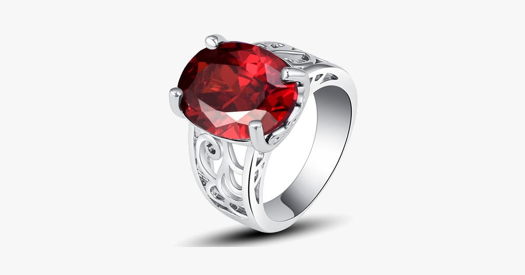 Garnet Bold Love Ring