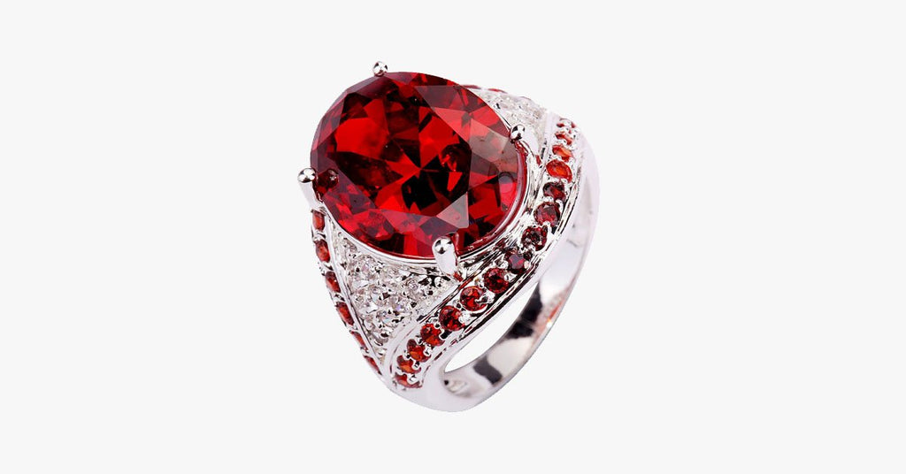 Garnet Red Statement Ring
