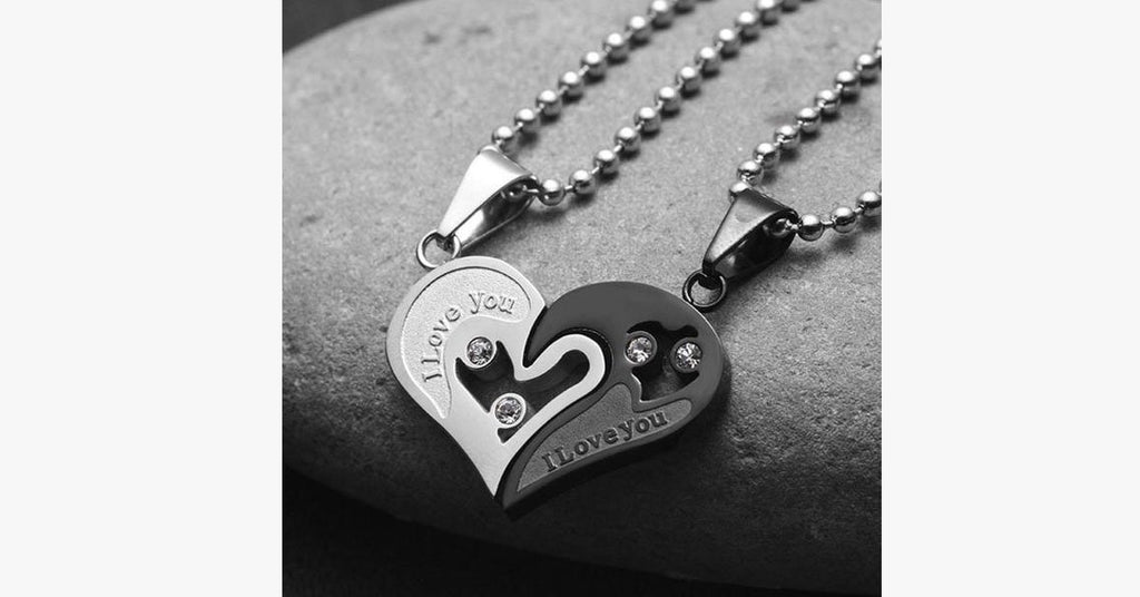 I Love You Mutual Affinity Heart Titanium Steel Lover Necklaces - FREE SHIP DEALS