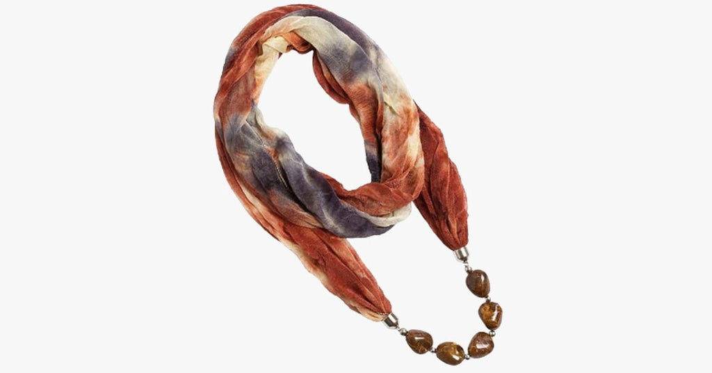 Hippie Earth-Tone Scarf Necklace - FREE SHIP DEALS