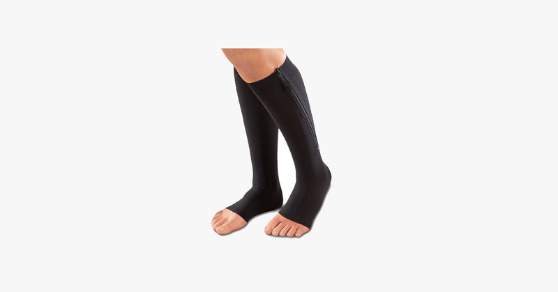 Unisex Open Toe Zipper Compression Socks