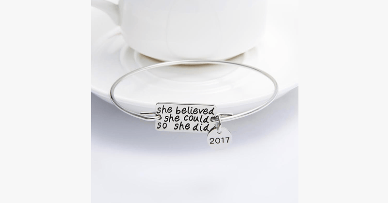 She Believed She Could So She Did Bangle With 2017 Charm