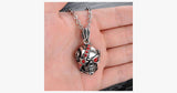 Bloody Stainless Steel and Cubic Zirconia Skull Pendant - FREE SHIP DEALS