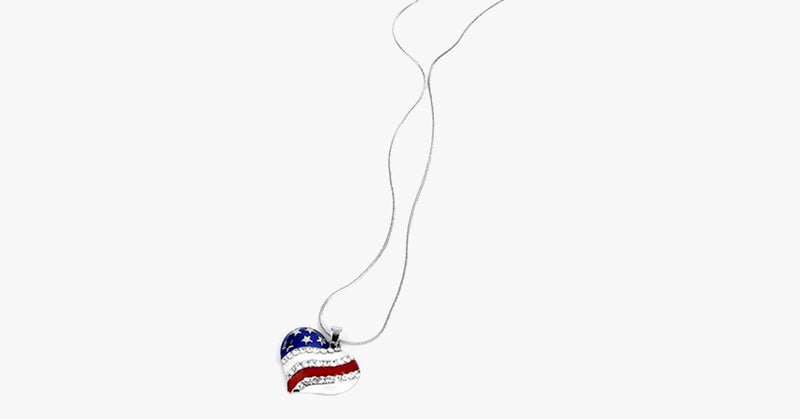 USA Flag Heart Pendant - FREE SHIP DEALS