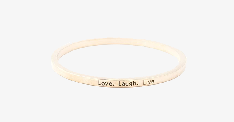 Love Laugh Live Engraved Bangle