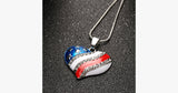 USA Flag Heart Pendant - FREE SHIP DEALS