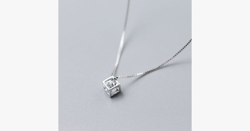 Cube Necklace - Silver - FREE SHIP DEALS