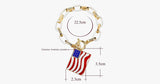 Square American Flag Charm Bracelet