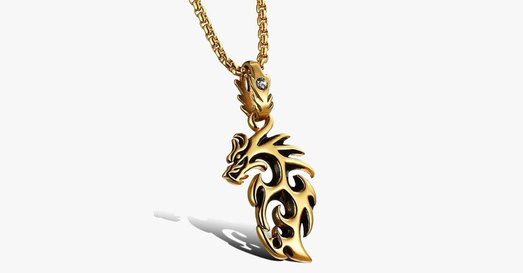 Gold Plated Stainless Steel Vintage Dragon - FREE SHIP DEALS