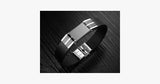 Genuine Leather Bold Men's Stainless Steel Bracelet