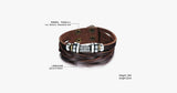 Genuine Leather Heavy Charm Men's Stainless Steel Bracelet