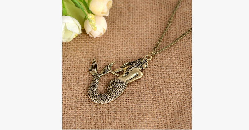 Little Mermaid Copper Pendant Necklace - FREE SHIP DEALS