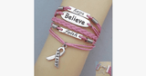 Hope Believe and Faith - Show Your Support Breast Cancer - FREE SHIP DEALS