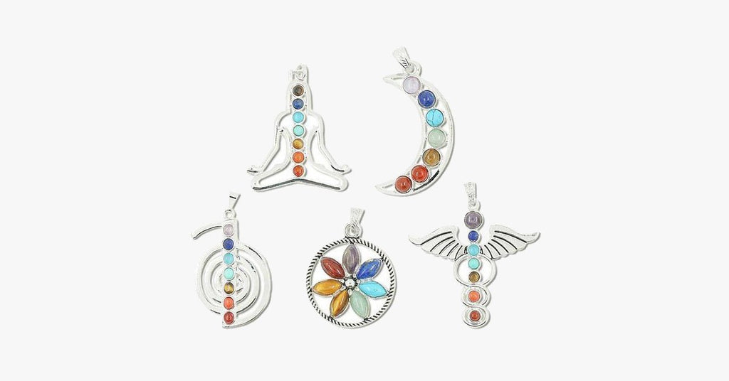 Chakras Natural Stone Pendant Charms - FREE SHIP DEALS
