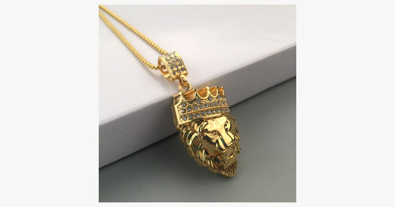 Crown Lion King Pendant Necklace - FREE SHIP DEALS