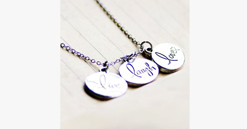 Live Laugh Love Circle Pendant - FREE SHIP DEALS