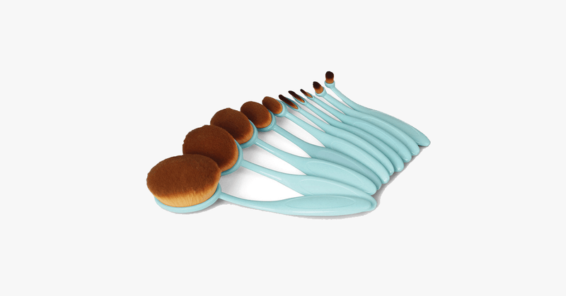 10 Piece Baby Blue Oval Brush Set - FREE SHIP DEALS