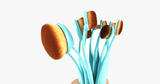 10 Piece Baby Blue Oval Brush Set - FREE SHIP DEALS