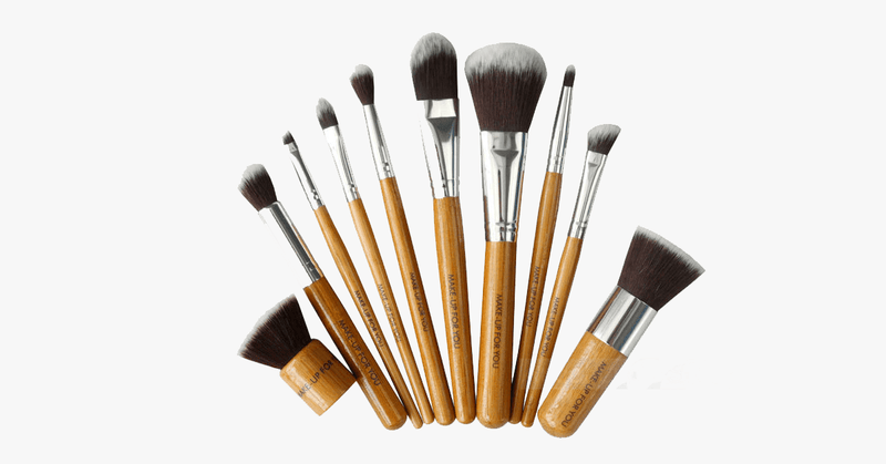 10 Piece Bamboo Brush Set With Free Case - FREE SHIP DEALS