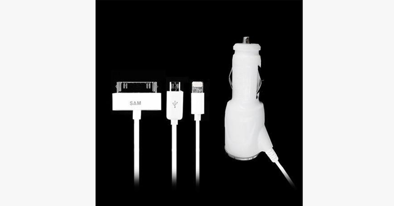 3 In 1 Car Charger Coil Cable Adapter - FREE SHIP DEALS