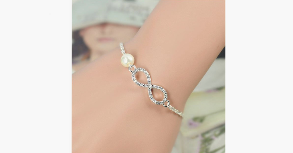 Infinity Crystal Pearl Bracelet