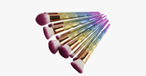10 Piece Magical Rainbow Makeup Brush Set - FREE SHIP DEALS